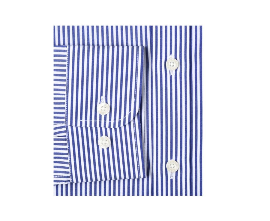 Chemise coton rayée navy et blanc - MAXIMILIEN