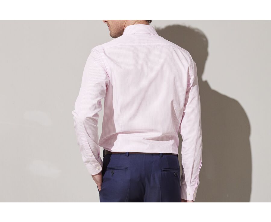 Chemise popeline rayée rose et blanc - MAXIMILIEN