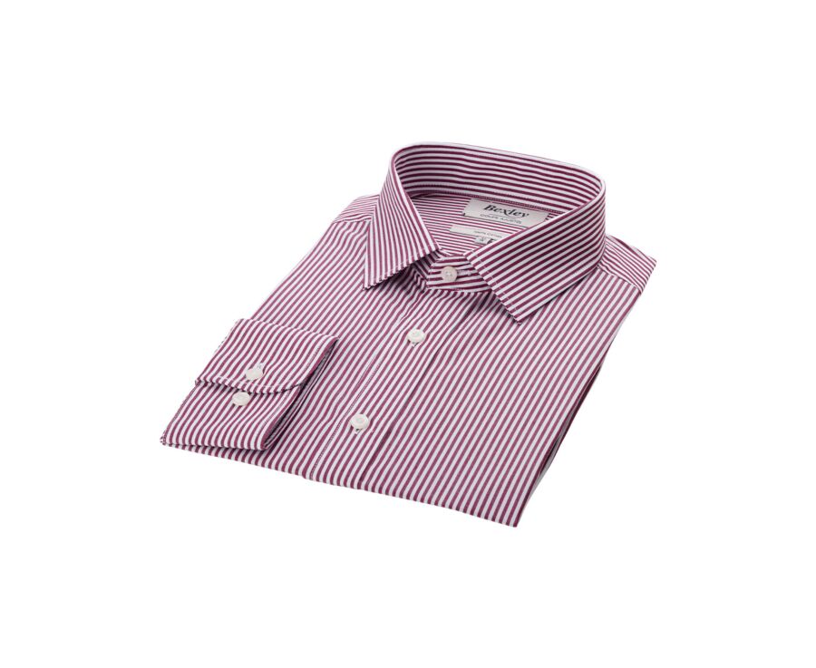 Chemise popeline rayée Bordeaux et Blanc - MAXIMILIEN