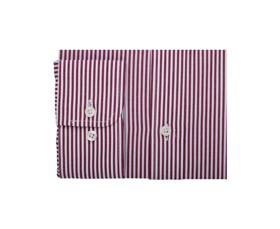 Chemise popeline rayée Bordeaux et Blanc - MAXIMILIEN