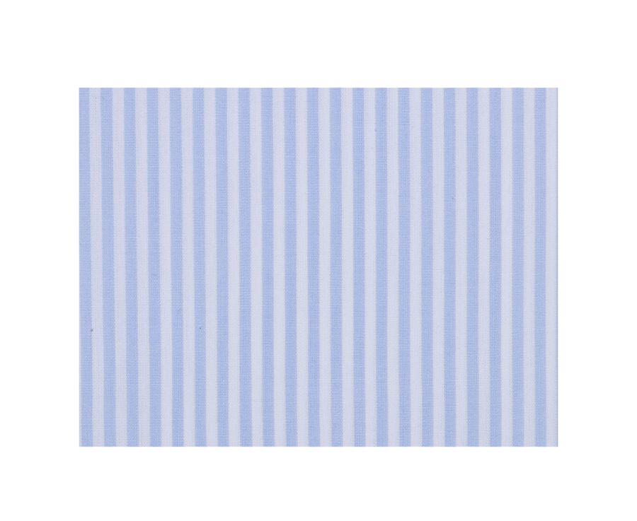 Chemise coton rayures bleues claires et blanches - Col américain - MARLOW