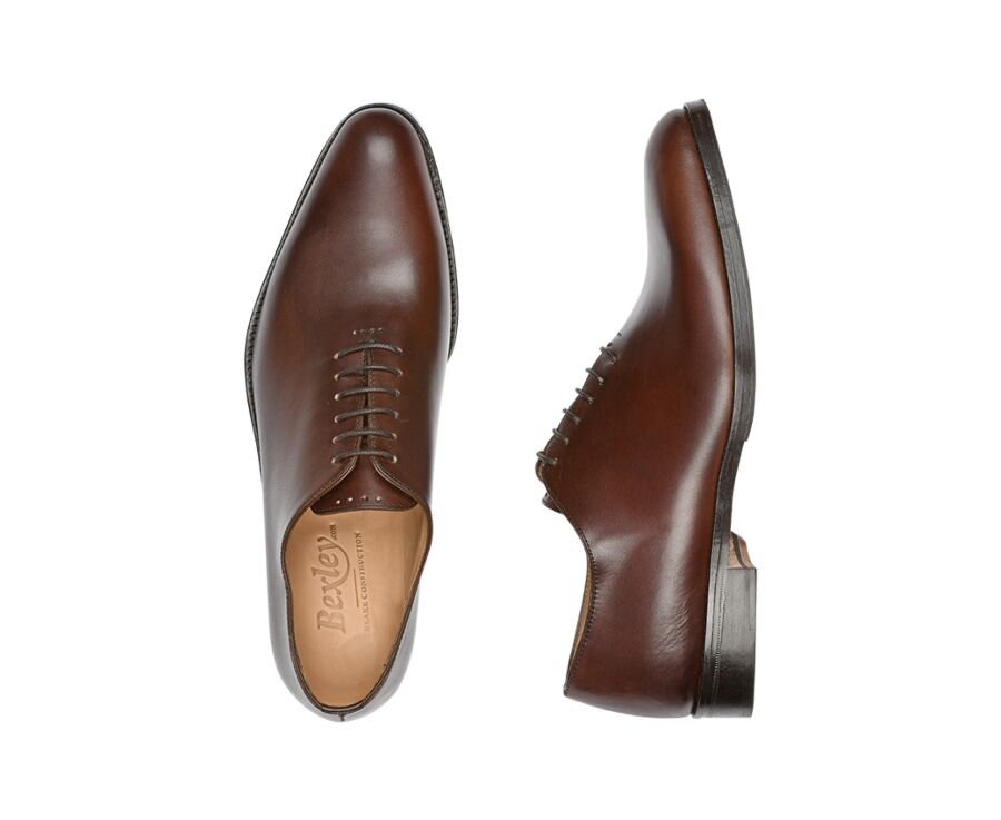 Richelieu homme Chocolat semelle cuir avec patin - PETER PATIN