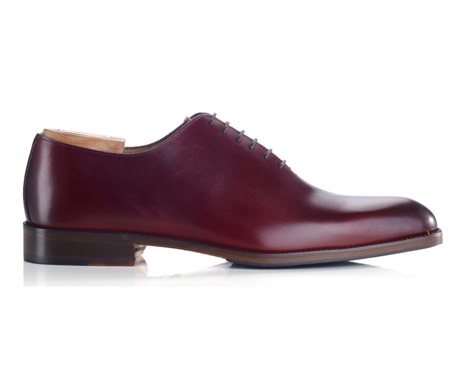 Richelieu homme Bordeaux Patiné semelle cuir avec patin - PETER PATIN