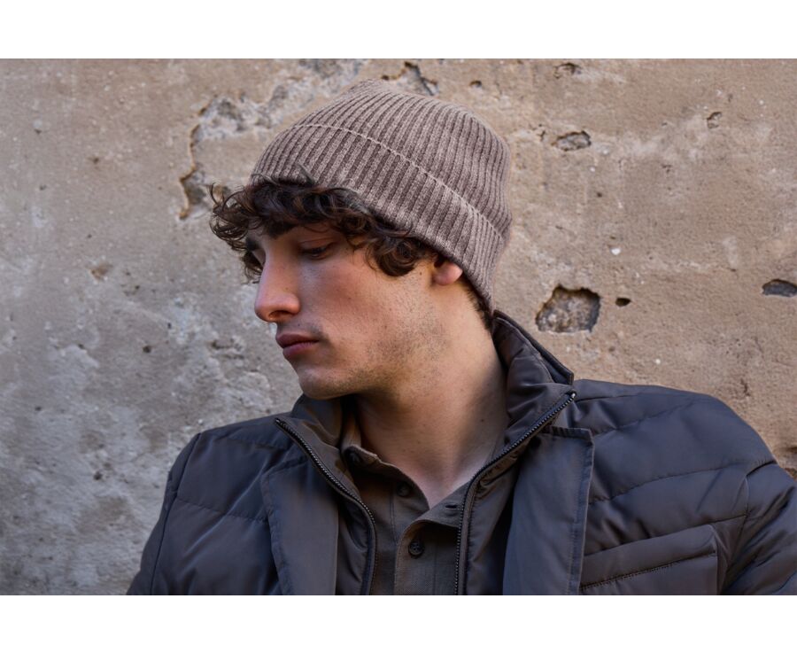 Bonnet laine homme Chocolat Chiné - BENNETH