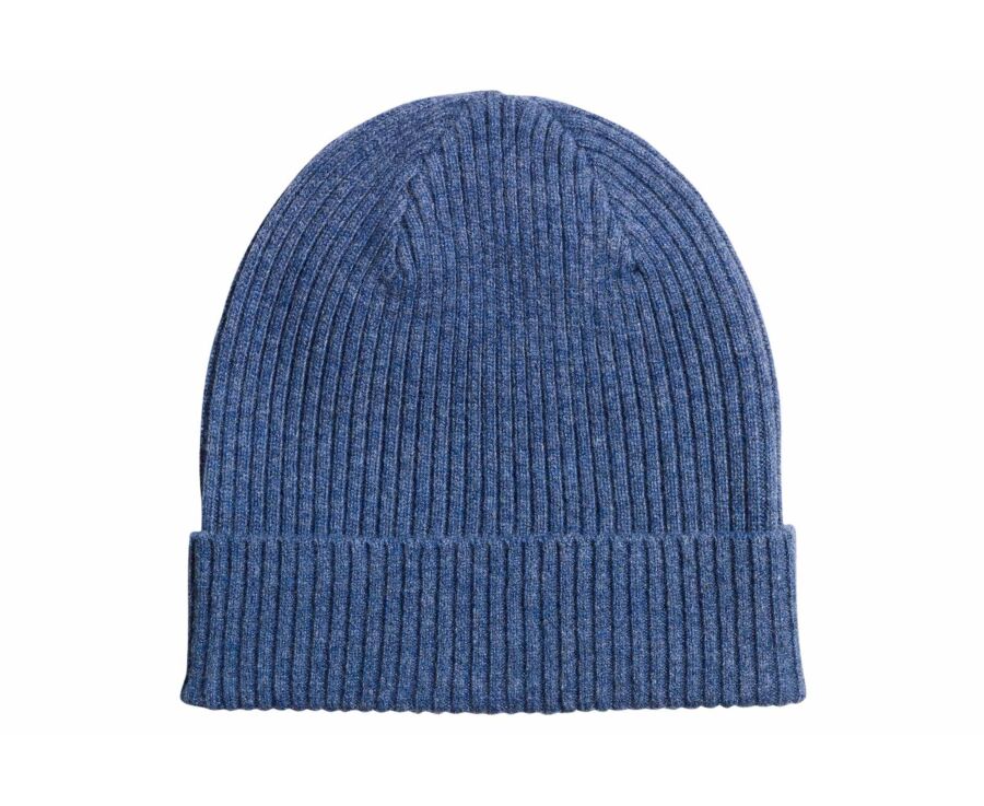 Bonnet homme bleu foncé chiné en lambswool - BENNETH