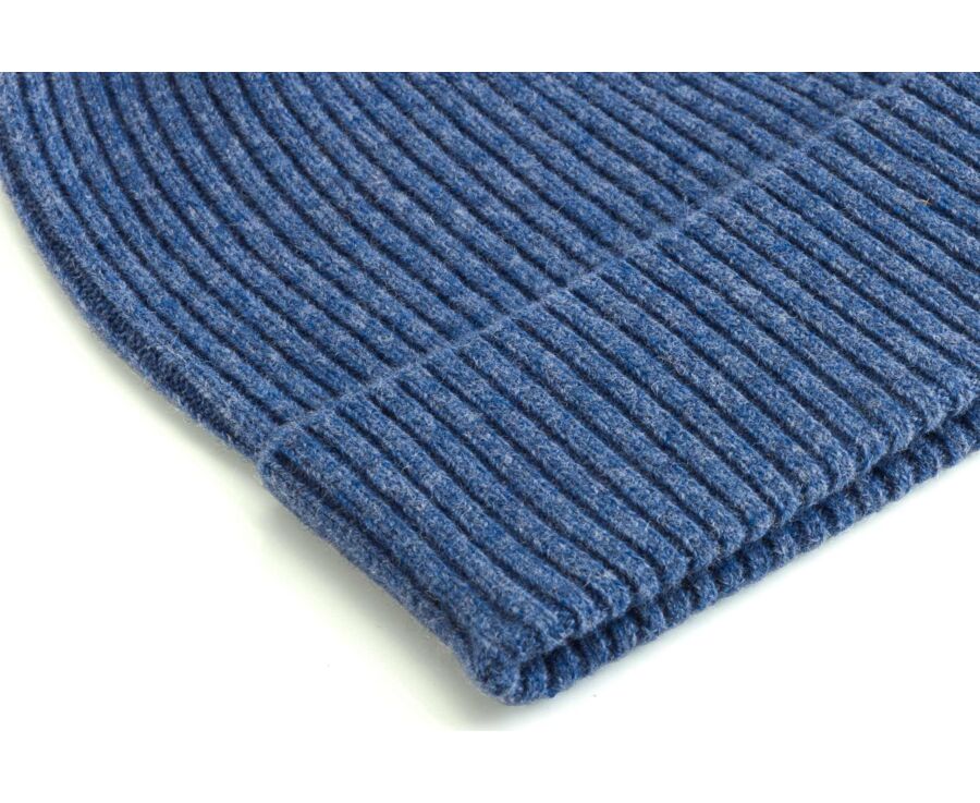 Bonnet homme bleu foncé chiné en lambswool - BENNETH