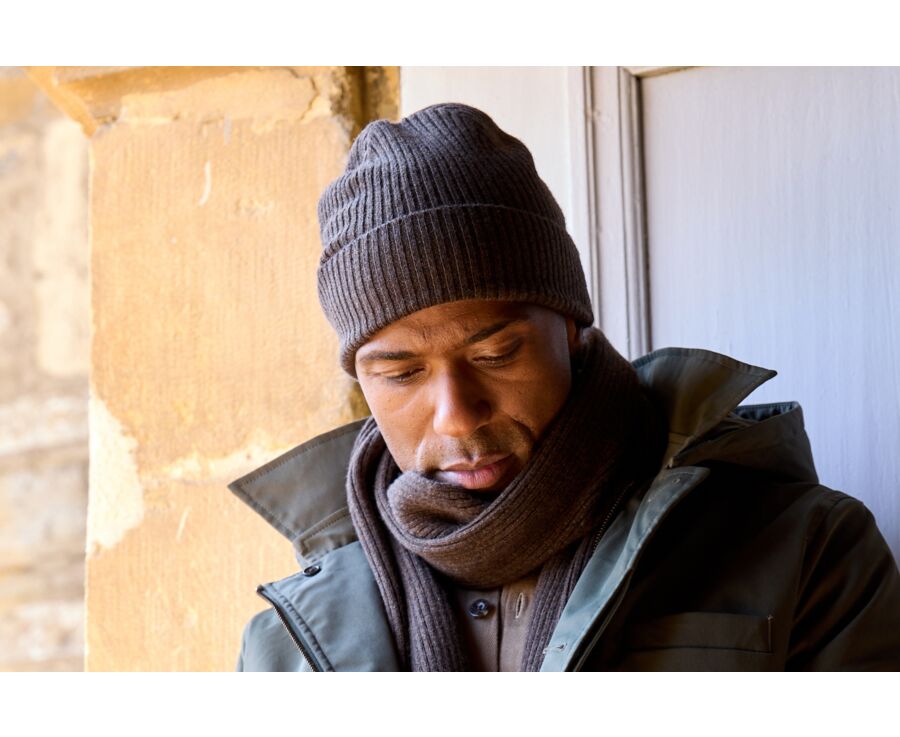 Bonnet laine homme Chocolat Foncé - BENNETH