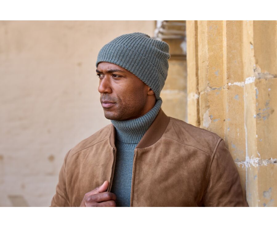 Bonnet laine homme Vert Chiné - BENNETH