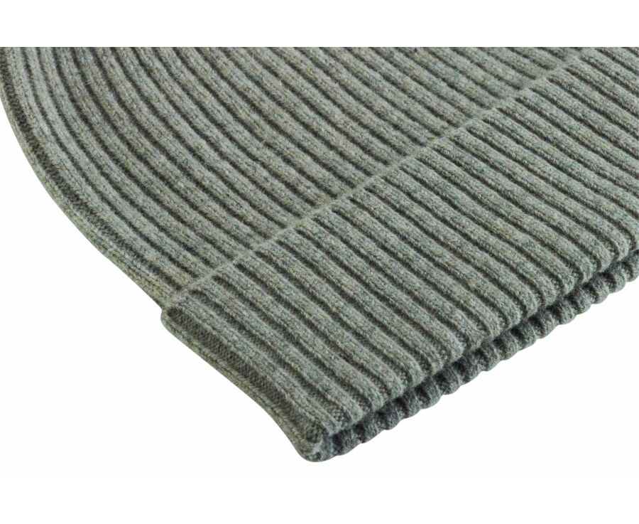 Bonnet homme kaki clair chiné en lambswool - BENNETH
