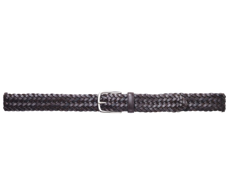 Ceinture en cuir tressée homme Chocolat - NORTHGATE SILVER