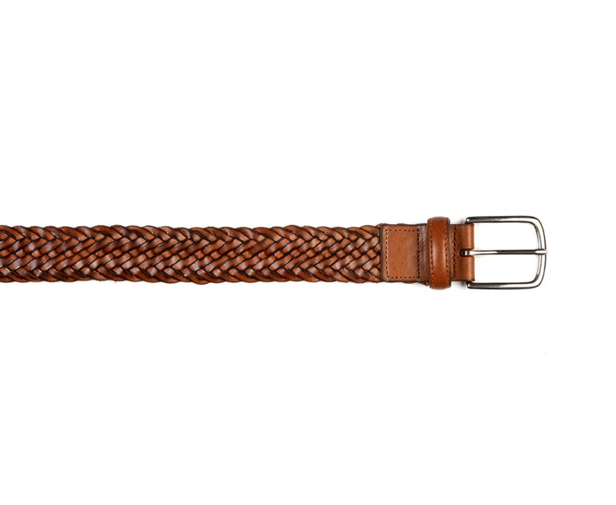 Ceinture en cuir tressée homme Gold Patiné - NORTHGATE SILVER