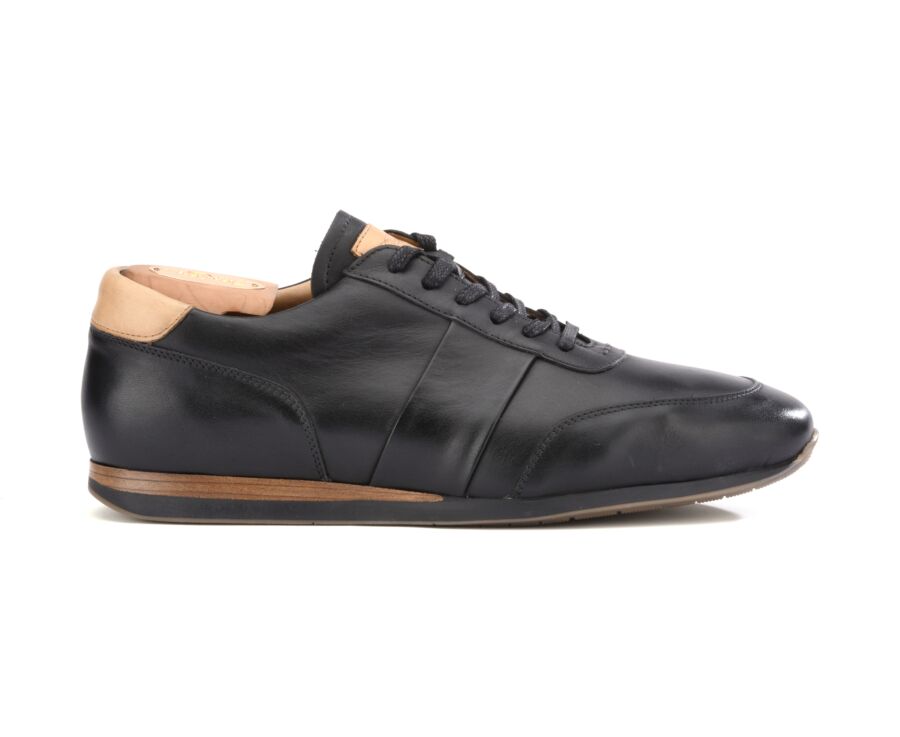 Sneakers Noir Patiné cuir homme - BUCKENDERRA