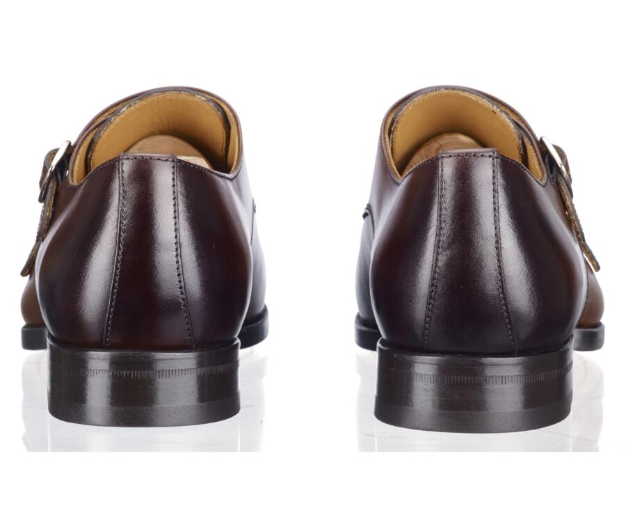 Chaussures homme double boucle Chocolat Patiné - CHIGWELL
