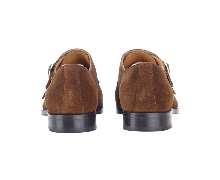 Chaussures homme double boucle Velours Havane - CHIGWELL
