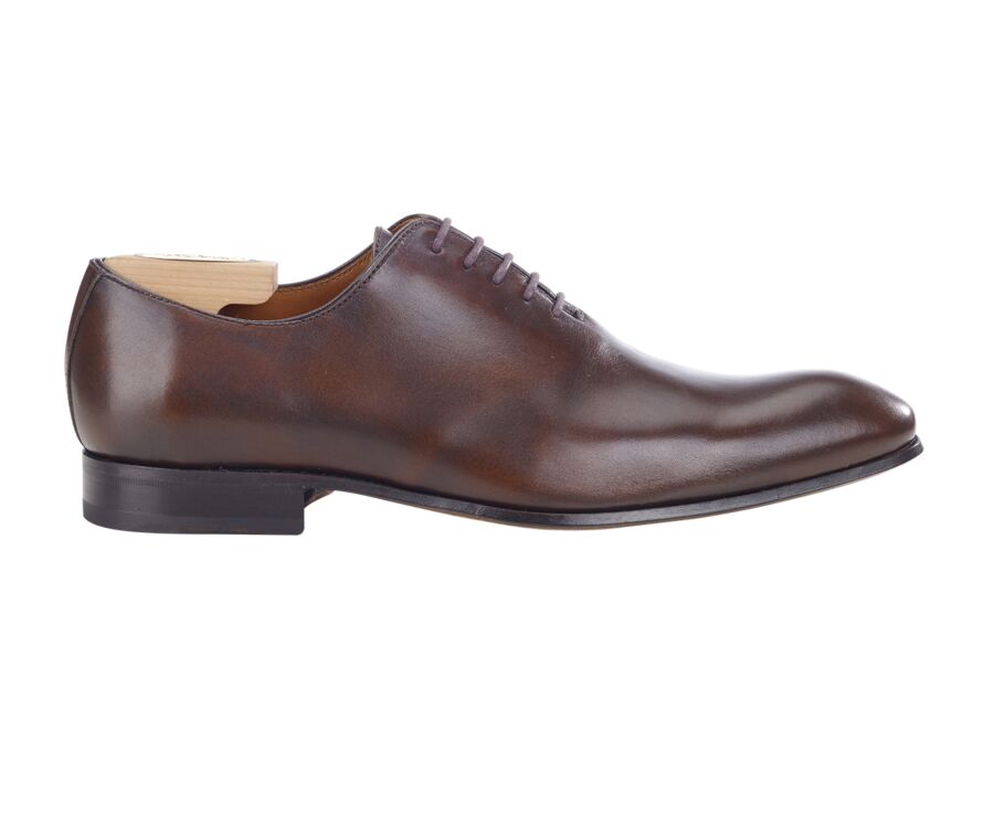 Richelieu homme Chocolat Patiné - Semelle cuir - OLDBURY