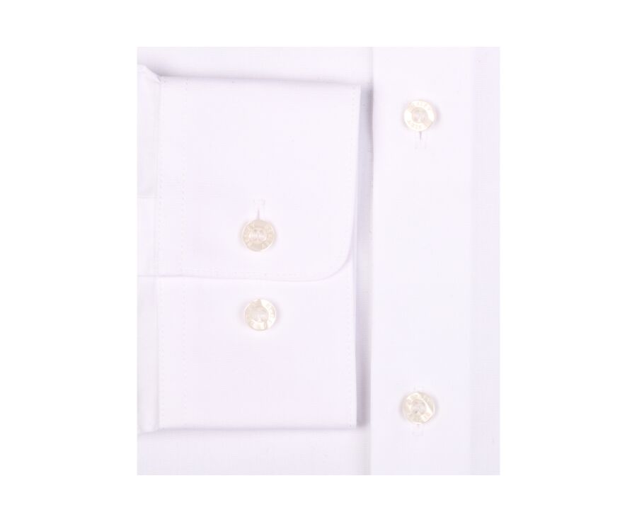 Chemise blanche coton popeline - Col italien - LUDOVICO CLASSIC