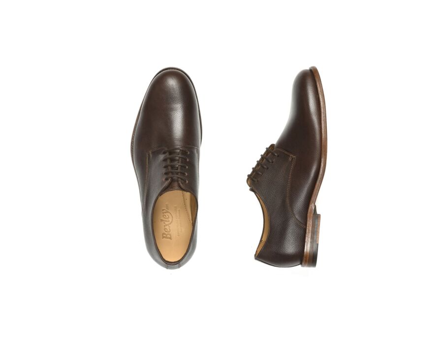 Derbies homme Chocolat Grainé semelle cuir - HILPERTON