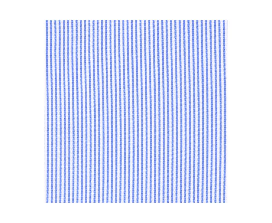 Chemise à fines rayures bleues - Col français - AUBERTIN CLASSIC