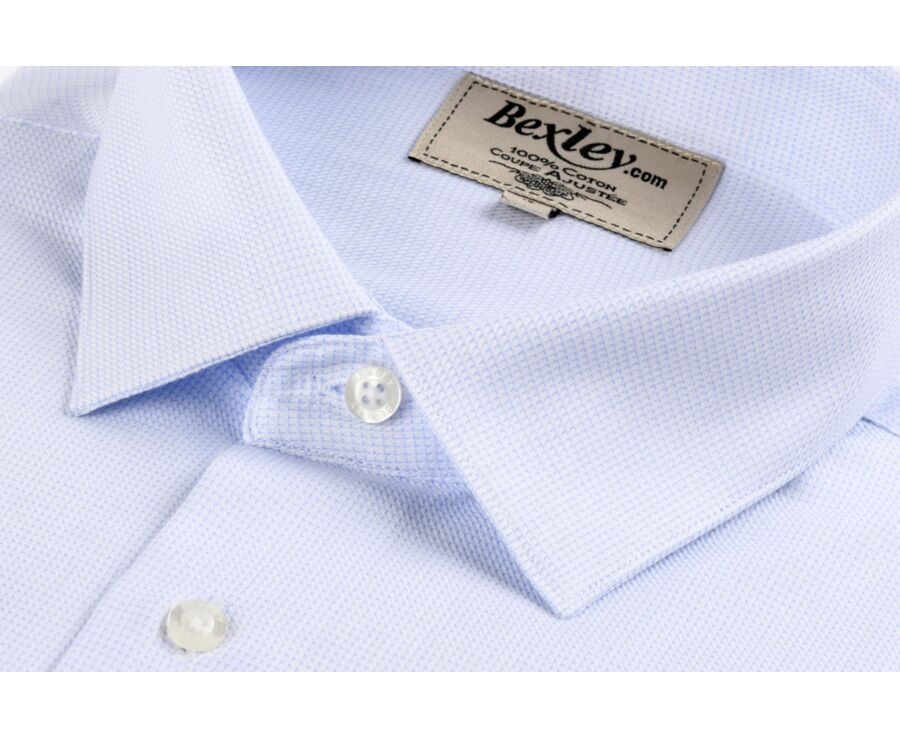 Chemise blanche coton popeline tramée - FIACRE