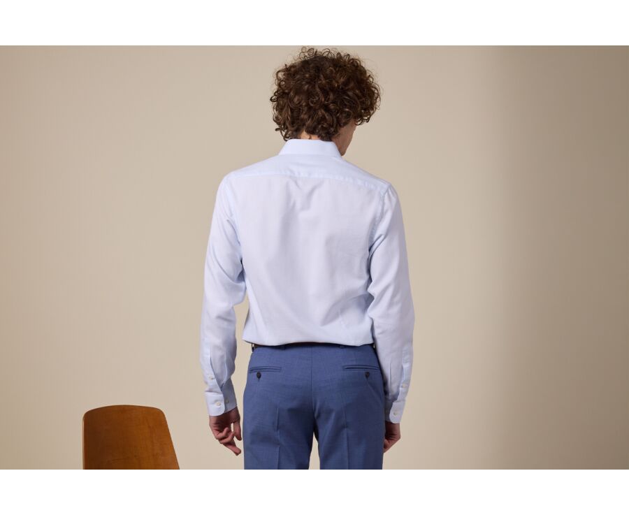 Chemise blanche coton popeline tramée - FIACRE