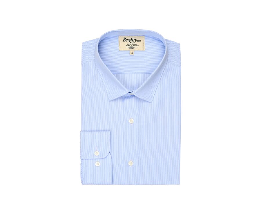 Chemise blanche à rayures bleues - ANSELME