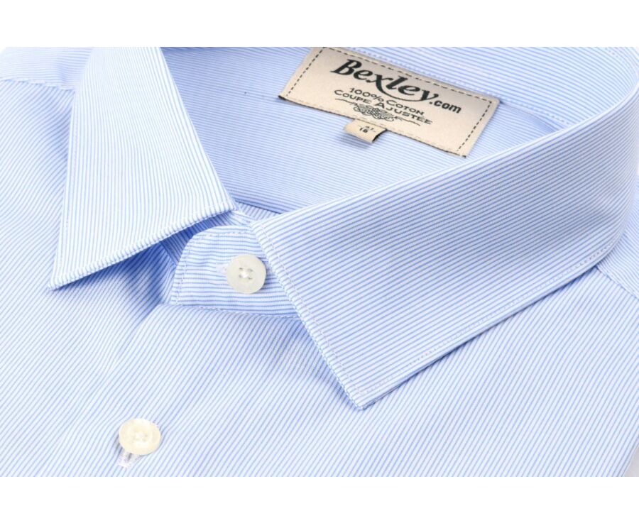 Chemise blanche à rayures bleues - ANSELME
