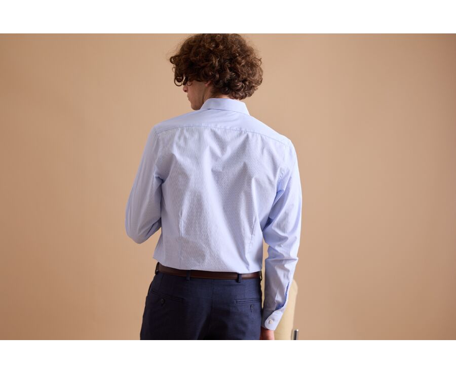 Chemise blanche à rayures bleues - ANSELME