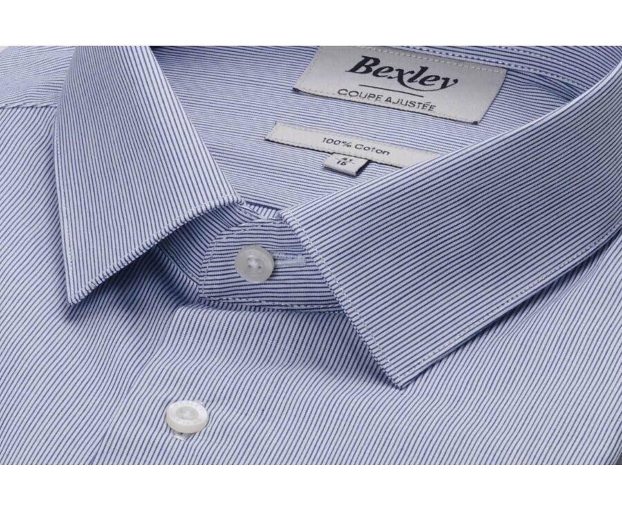 Chemise Bleue à rayures blanches - ANSELME