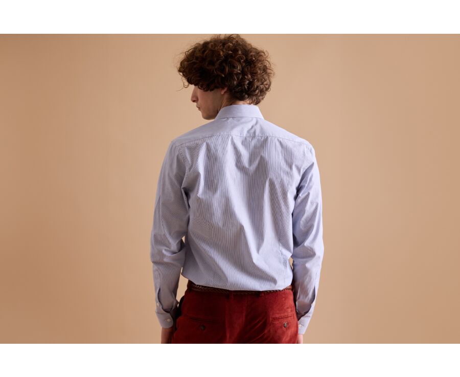 Chemise Bleue à rayures blanches - ANSELME