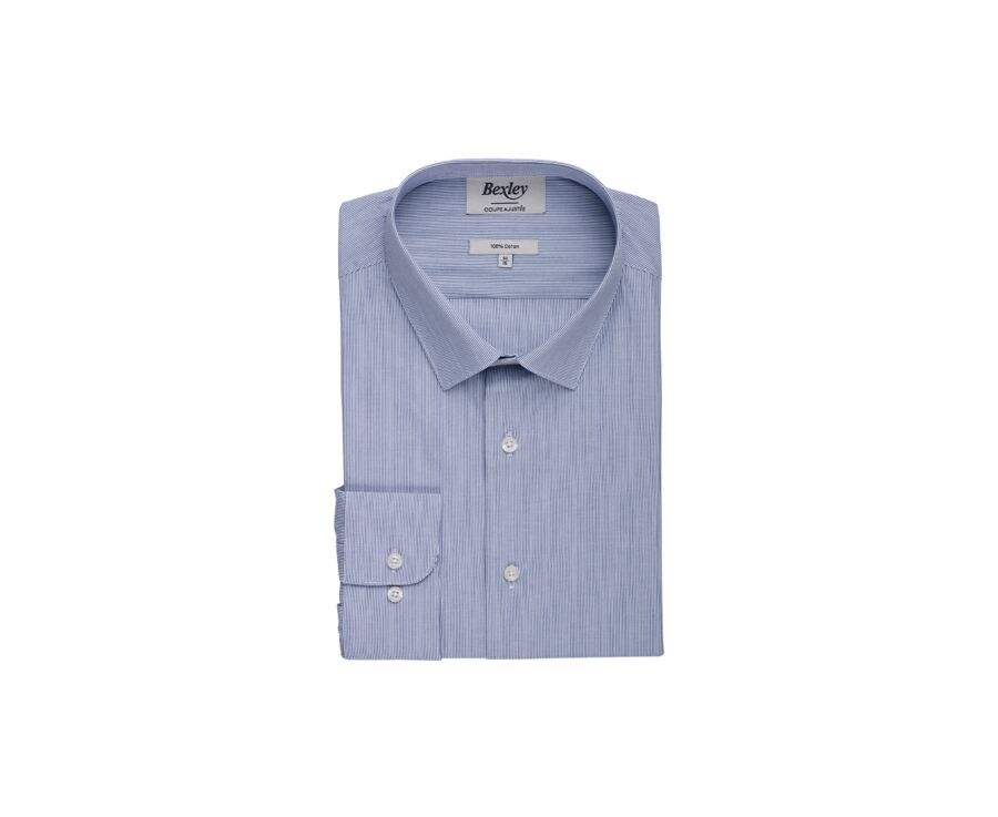 Chemise Bleue à rayures blanches - ANSELME