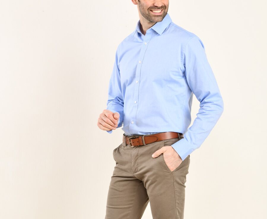 Chemise Oxford coton bleu ciel - EVRARD