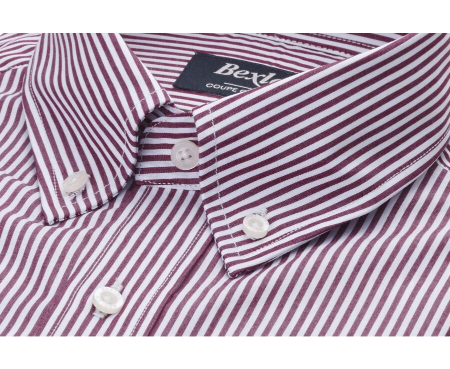 Chemise Popeline homme - Carreaux Bordeaux et Blanc - MARLON