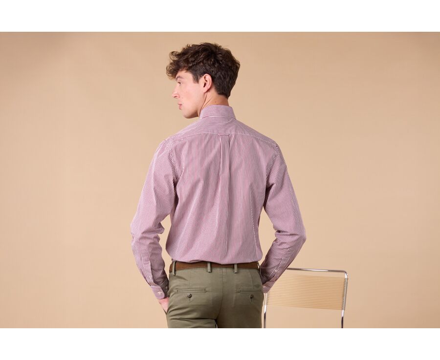 Chemise Popeline homme - Carreaux Bordeaux et Blanc - MARLON