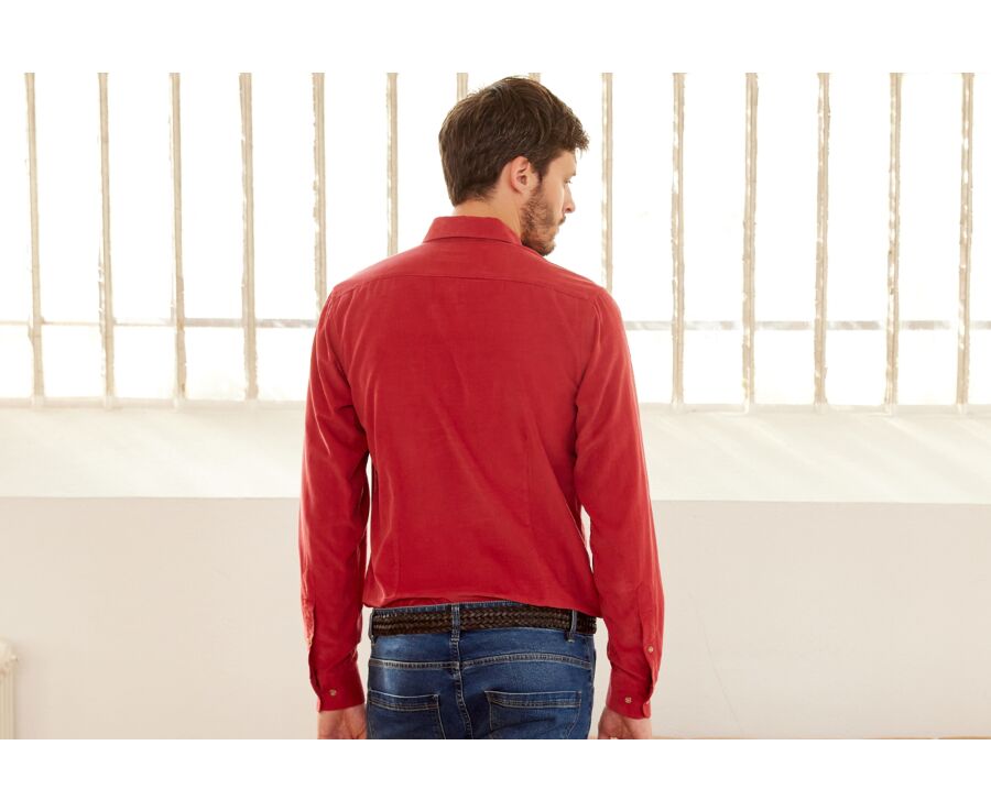 Chemise en velours Corail Foncé - WAYNE
