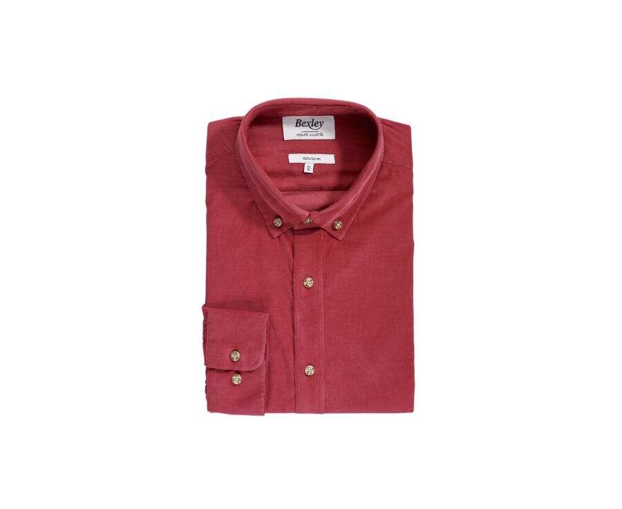 Chemise en velours Corail Foncé - WAYNE