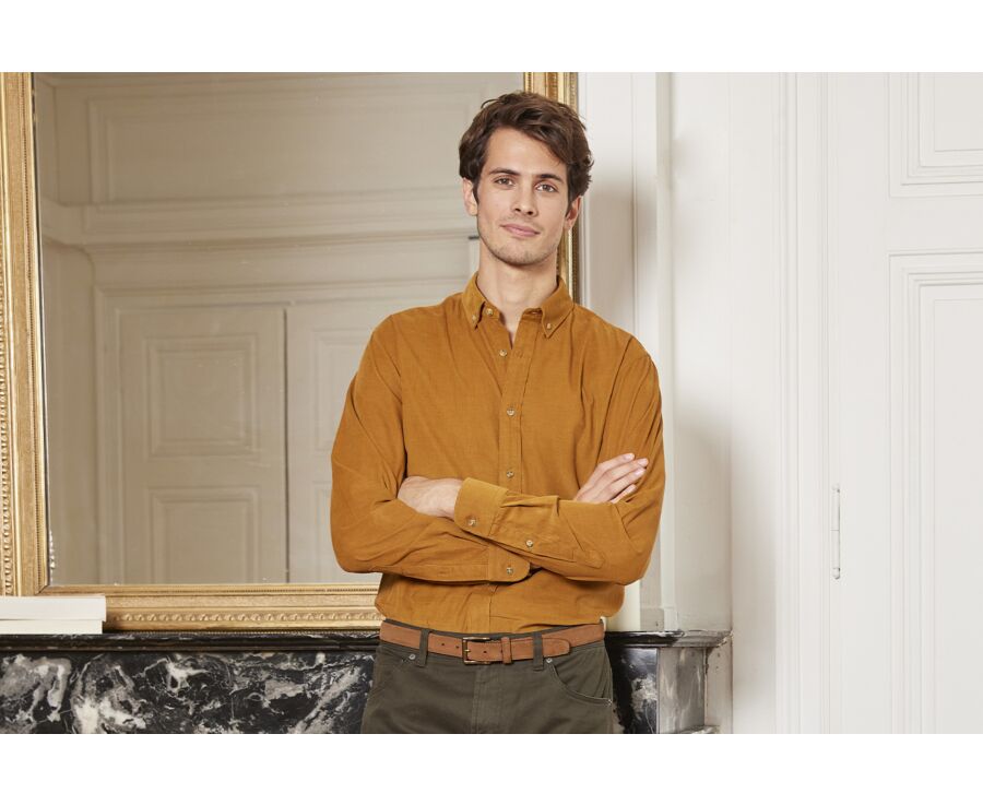 Chemise en velours Caramel - WAYNE