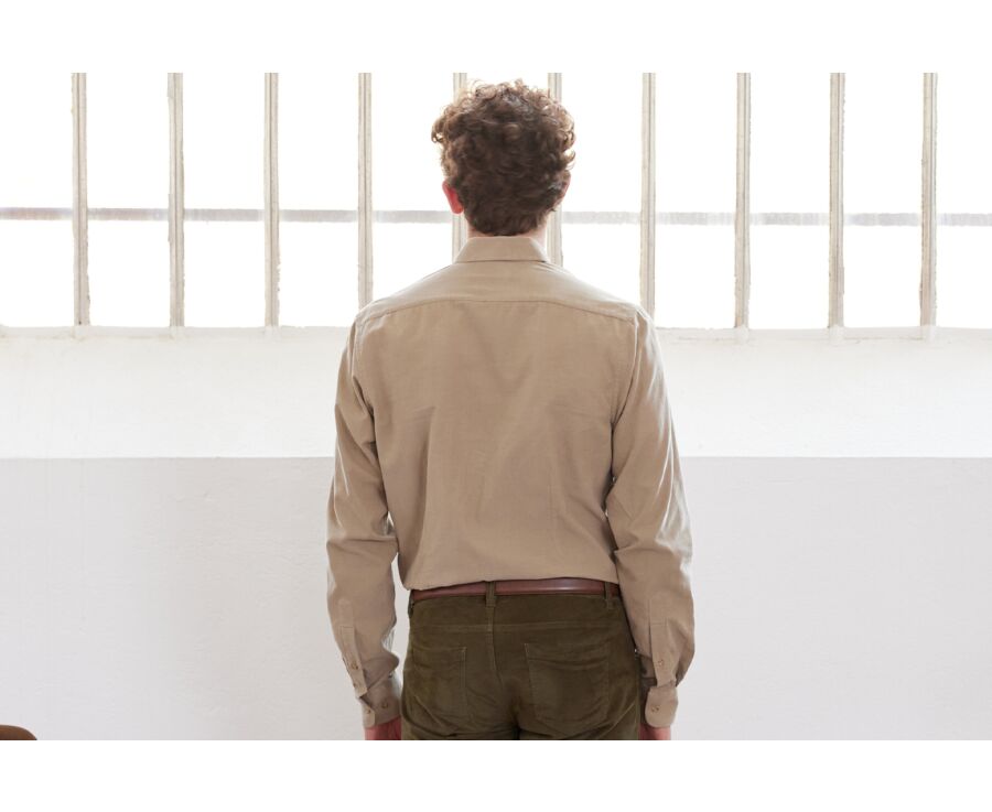 Chemise en velours Taupe Clair - WAYNE