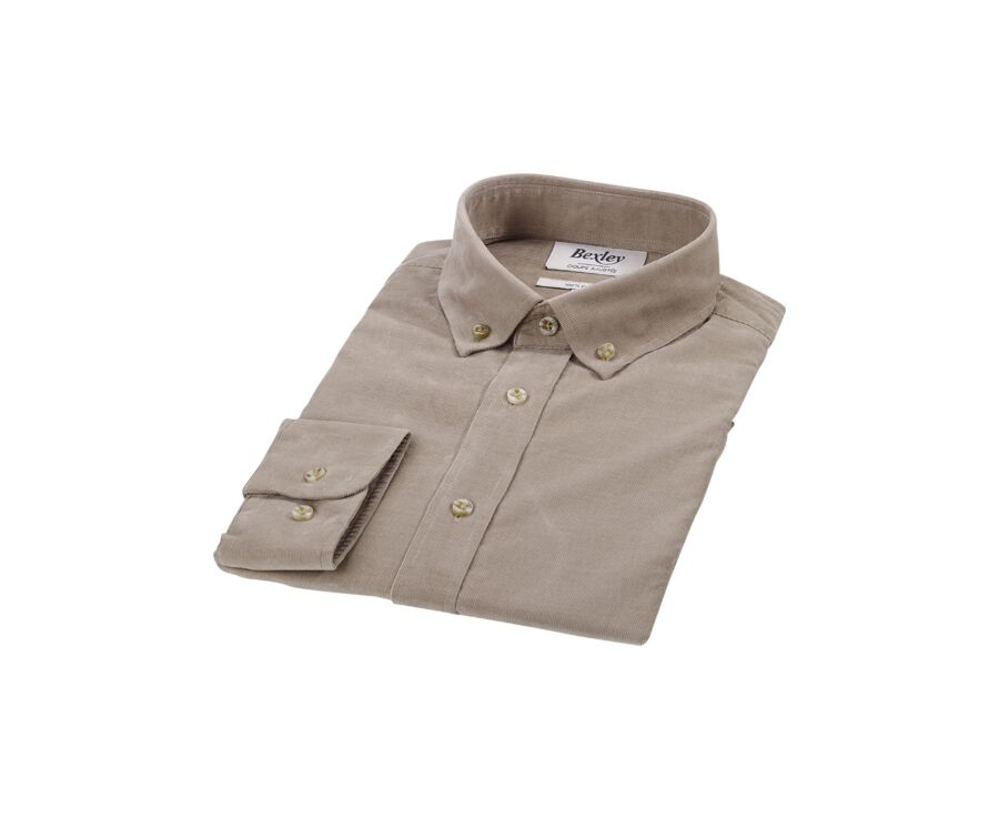 Chemise en velours Taupe Clair - WAYNE