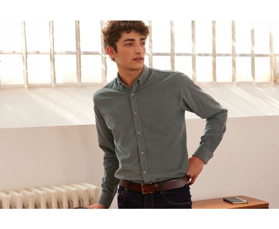 Chemise en velours Vert Tilleul - WAYNE