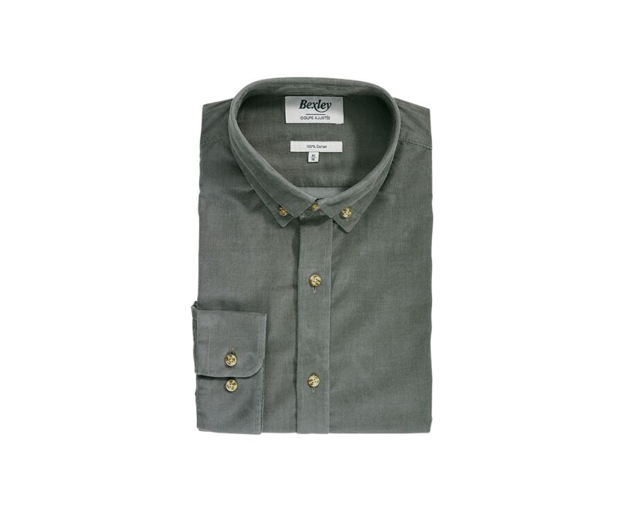 Chemise en velours Vert Tilleul - WAYNE