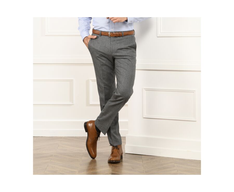 Pantalon habillé homme Gris Clair Chiné - LÉONARD 