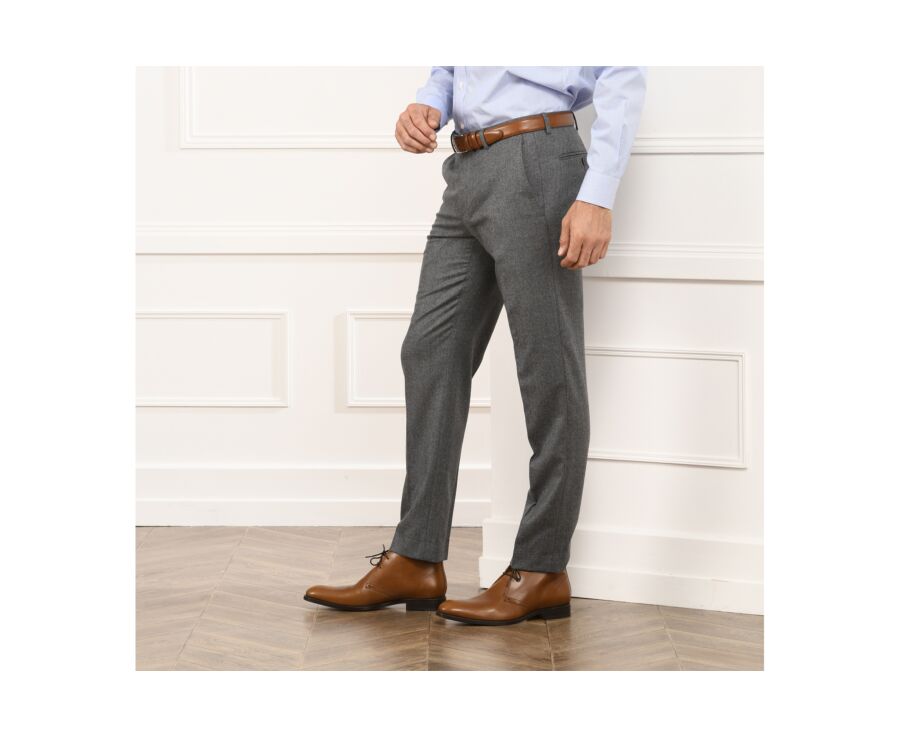 Pantalon habillé homme Gris Clair Chiné - LÉONARD 