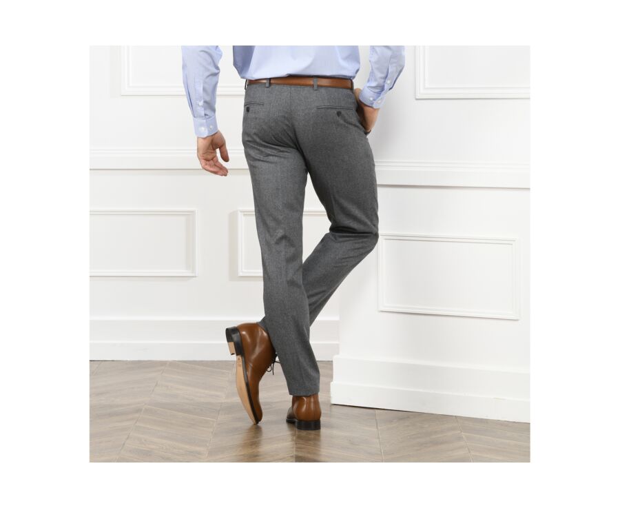 Pantalon habillé homme Gris Clair Chiné - LÉONARD 