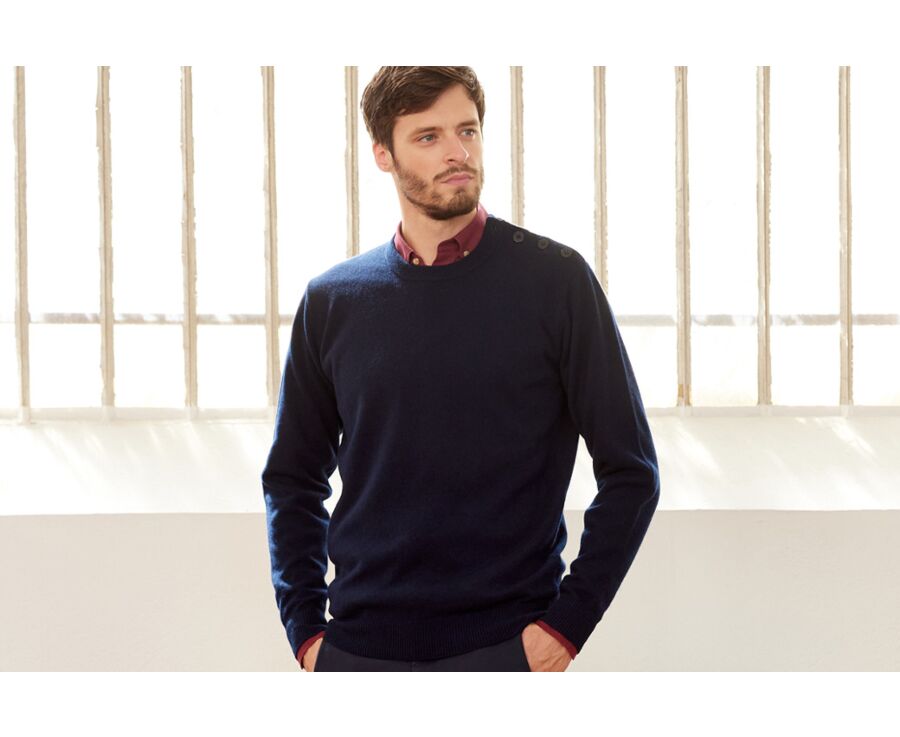Pull marin homme laine Bleu Marine - KONNOR