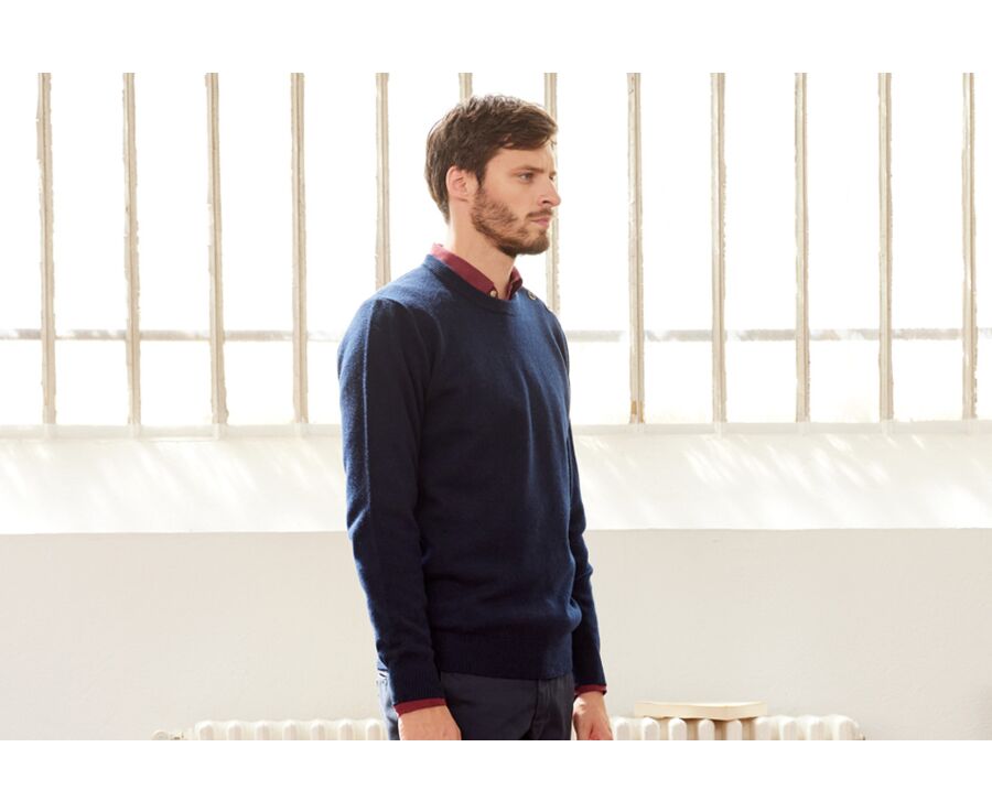 Pull marin homme laine Bleu Marine - KONNOR