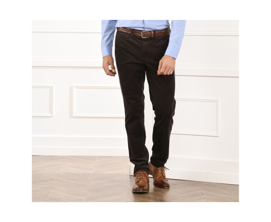 Pantalon chino velours côtelé homme Brun Foncé - MYLES