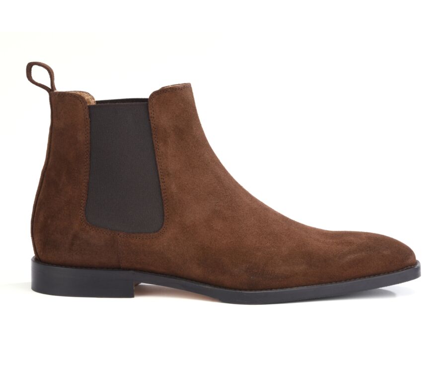 Chelsea boots cuir homme Velours Havane Bergen Patin Bexley