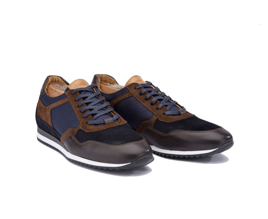 Sneakers homme Chocolat et Velours Marine - CORUNNA