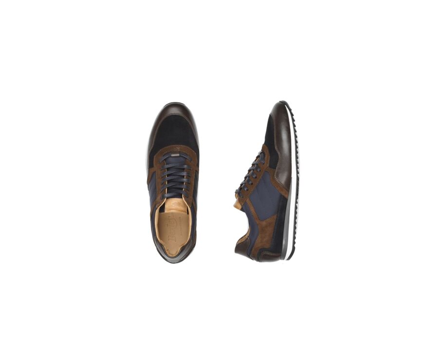Sneakers homme Chocolat et Velours Marine - CORUNNA