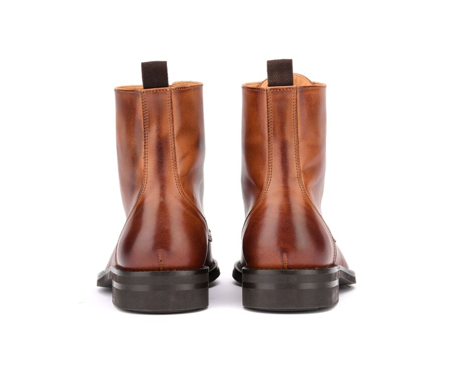 Derby boots homme à lacets Châtaigne patiné - ENFIELD II GOMME CITY